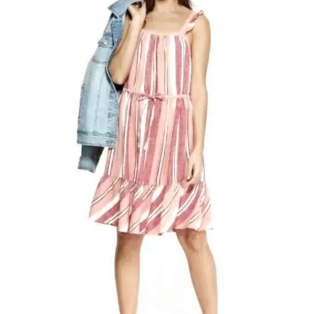 Stripped Drawstring Dress